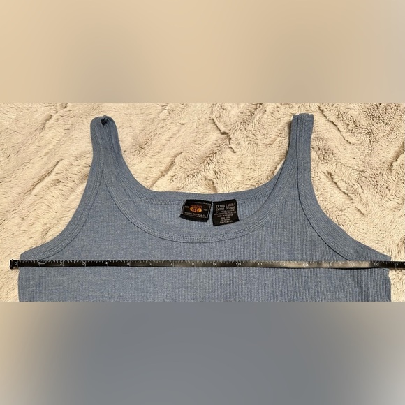 Route 66 Blue Ribbed Tank Top - Picture 3 of 7